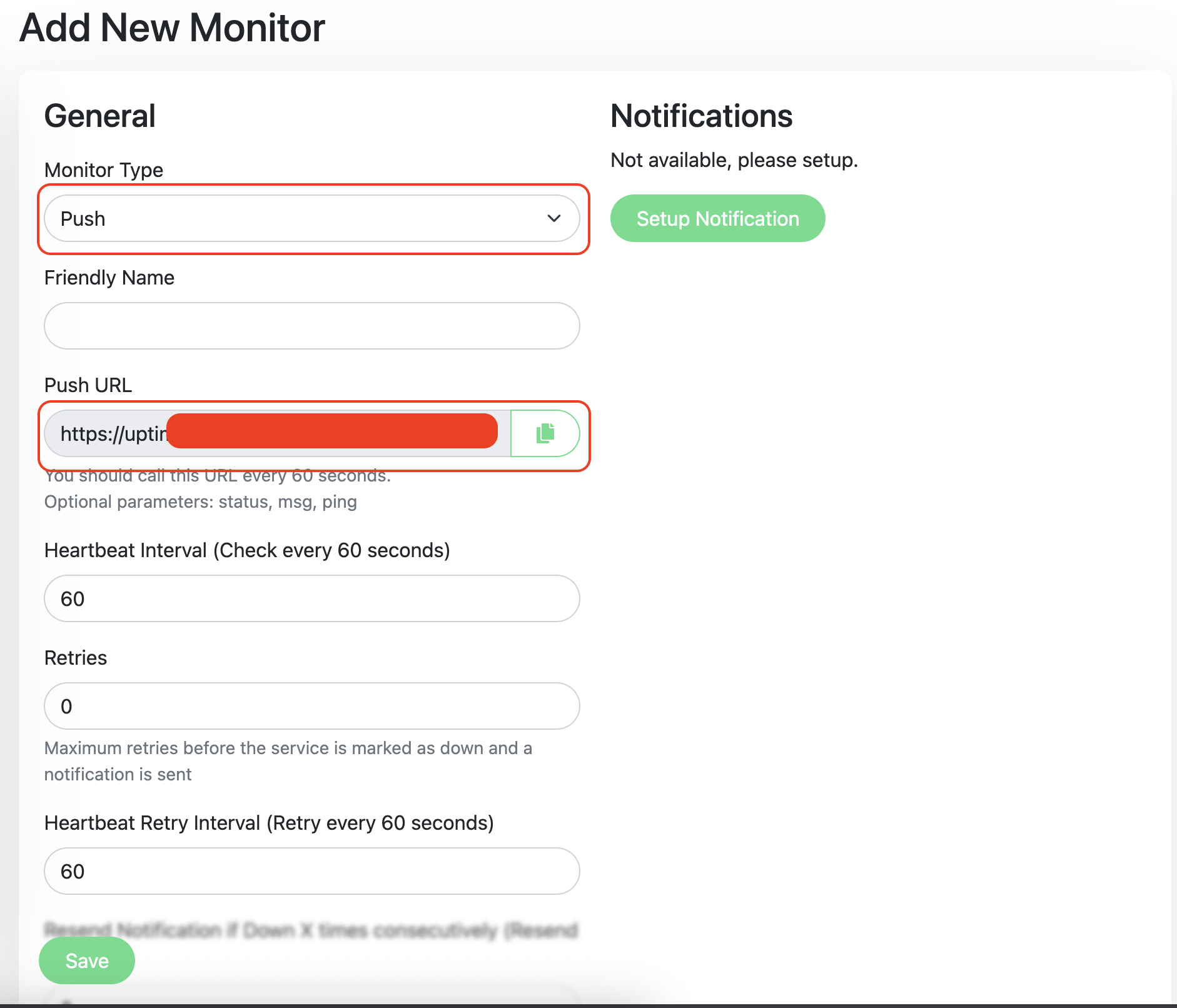 Create New Monitoring